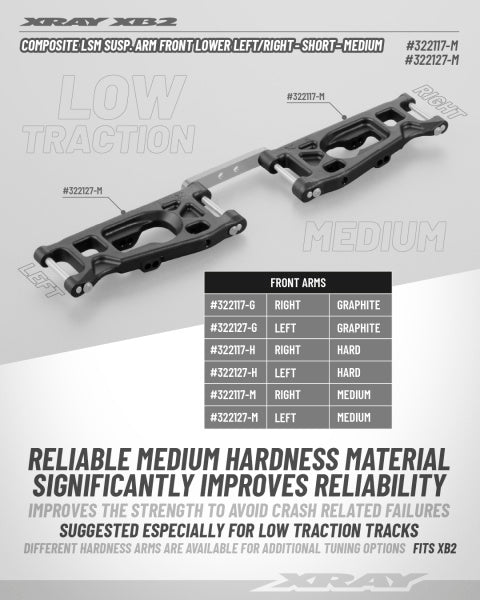 SUSPENSION ARM FRONT - LSM - LEFT - SHORT - MEDIUM
