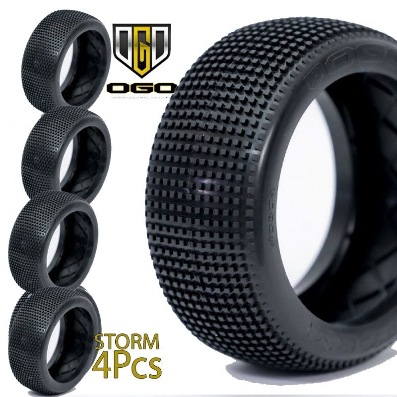 OGO 1/8th Buggy Storm Tyres - B1 Compound - Super Soft (Yellow) - 4Pcs