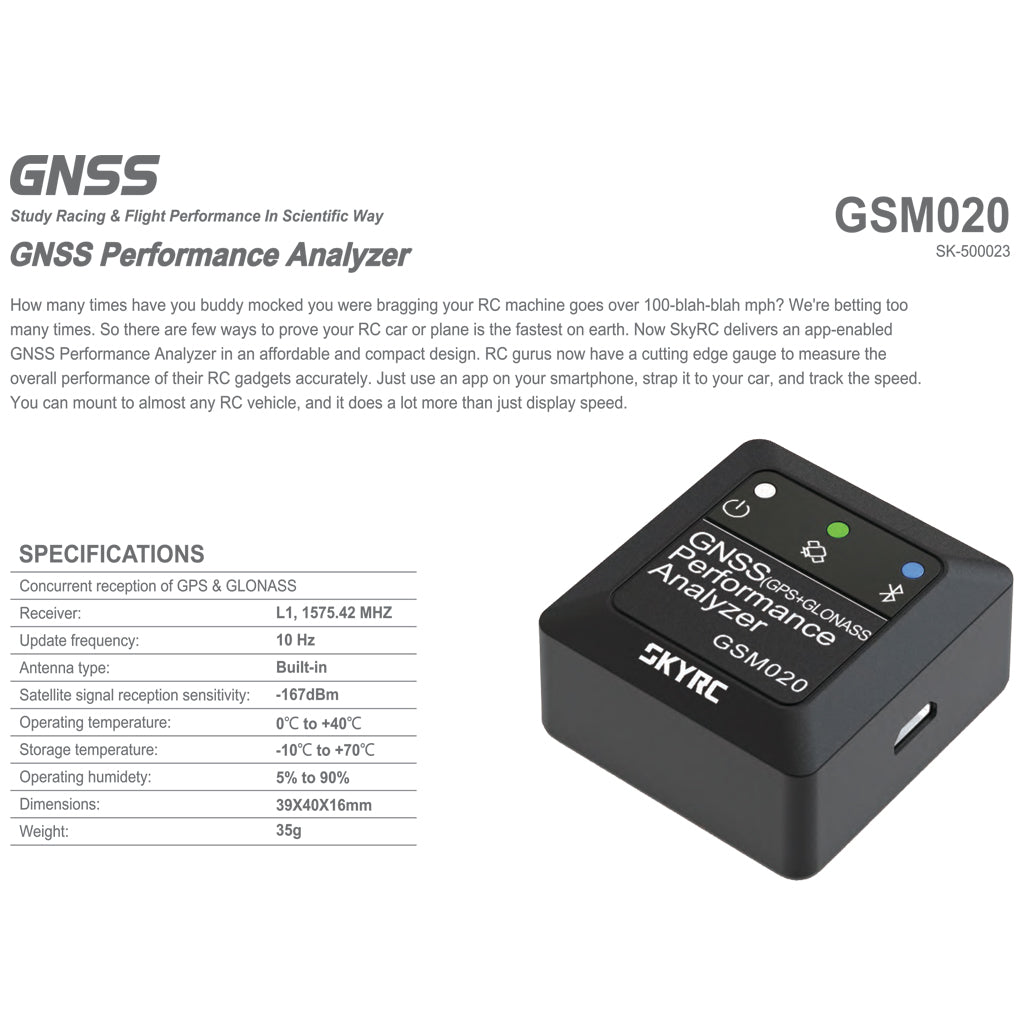 SKY RC GNSS Performance Analyzer GSM020
