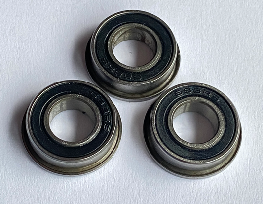 McBurney Racing Ball Bearing 8x16x5 flanged, 10pcs, x2rubber