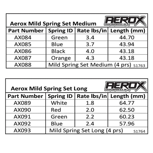 AEROX Mild Spring Tuning Set - Med 4prs