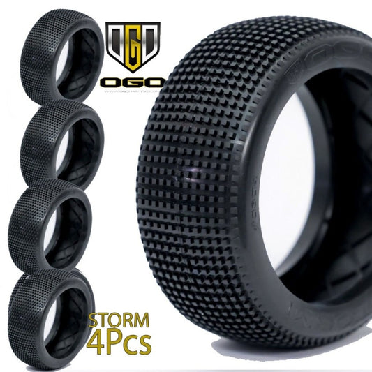 OGO 1/8th Buggy Storm Tyres - B1 Compound - Super Soft (Yellow) - 4Pcs