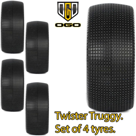 OGO 1/8 Truggy Twister Tyres - B1 Compound - Soft (Orange) - 4Pcs