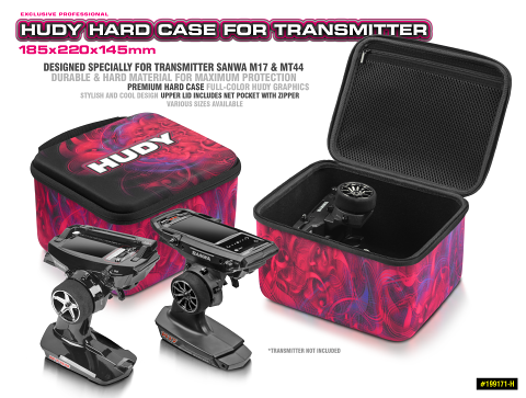 HUDY HARD CASE - 185x220x145MM - TRANSMITTER SANWA MT4, MT44 & M17