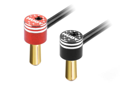 HUDY ALU BULLET PLUG BLACK & RED WITH 5MM GOLDEN BULLETS - SET
