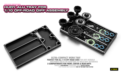 HUDY ALU TRAY FOR 1/10 OFF-ROAD DIFF ASSEMBLY