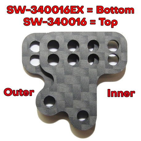 SWORKz S35-4 Series Pro-Composite Carbon Rear Wheel Hub Adjust Plate - Extension (2Pcs)